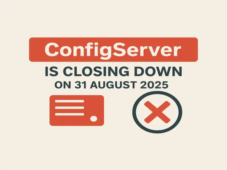 Anuncio oficial: ConfigServer cerró definitivamente el 31 de agosto de 2025